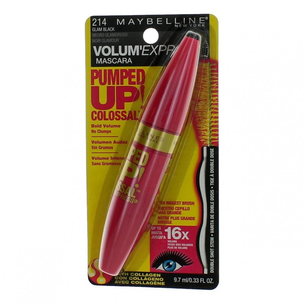 Maybelline Pumped Up Colossal Volum' Express by Maybelline. .33 oz Mascara - 214 Glam Black